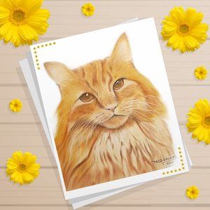 Custom Pet Portrait - Cat Portrait, Cat Love